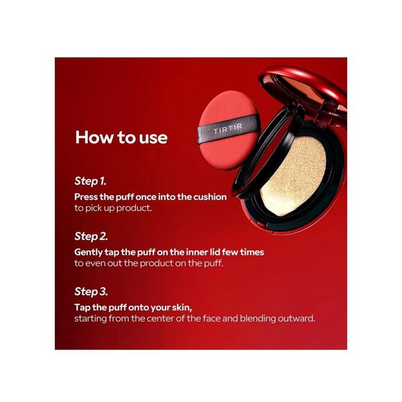 US Seller TIRTIR Mask Fit Red Cushion Foundation - 21C Cool Ivory (18g) 0.63 oz - Picture 4 of 9